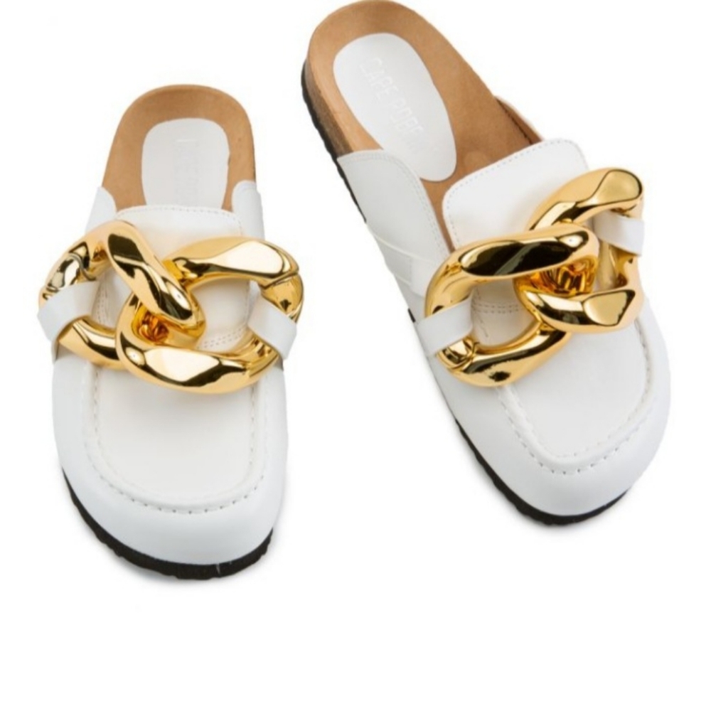 Cape Robbin Colinda chunky chain mule slides